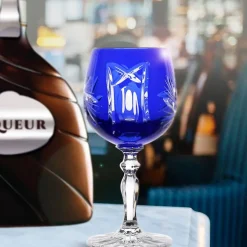 Gläserset^Cristalica Likörglas blau Schleuderstern 6er Set (60ml)