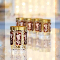 Likör & Wodkagläser|Farbige Gläser^Cristalica Kingdom Likörglas getäfelt 