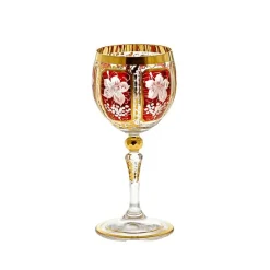 Likör & Wodkagläser|Farbige Gläser^Cristalica Kingdom Likörglas getäfelt "Ruby Grape" (60ml)