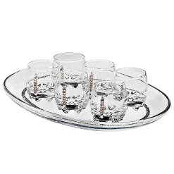 Likör & Wodkagläser^Cristalica Kingdom Likörglas mit Tablett City Diamonds 7tlg.