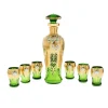Gläser Mit Karaffe^Art Glass Likörset Green Queen 7-tlg.