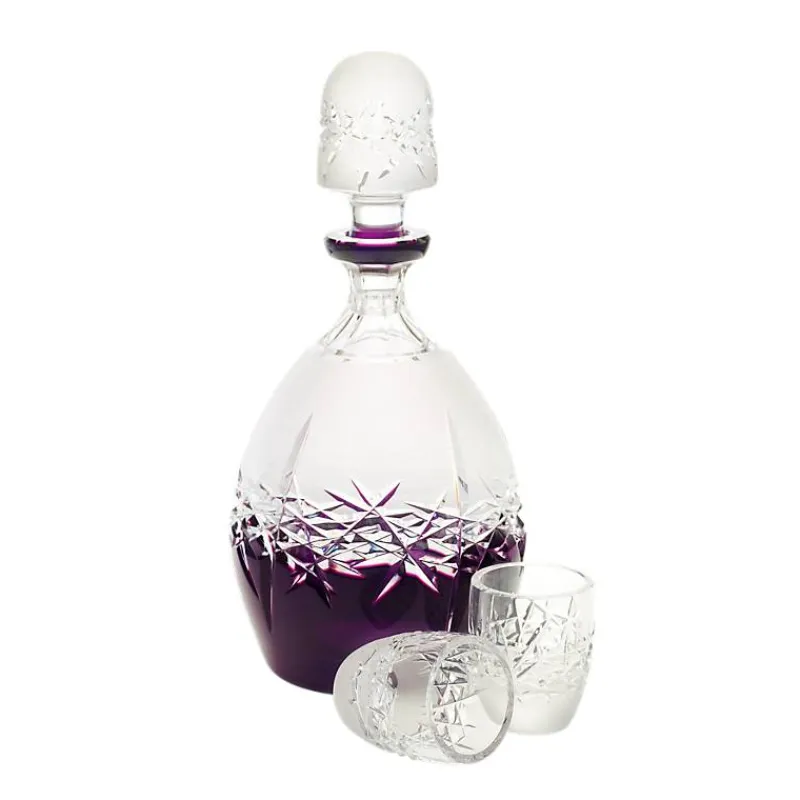 Gläser Mit Karaffe^Art Glass Likörset King 3-tlg. violett
