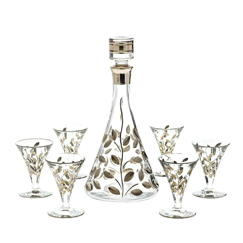 Gläser Mit Karaffe^Art Glass Likörset Lorbeer Edelrausch 7tlg.