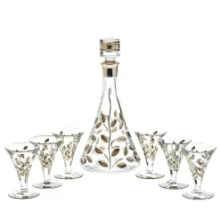 Gläser Mit Karaffe^Art Glass Likörset Lorbeer Edelrausch 7tlg.