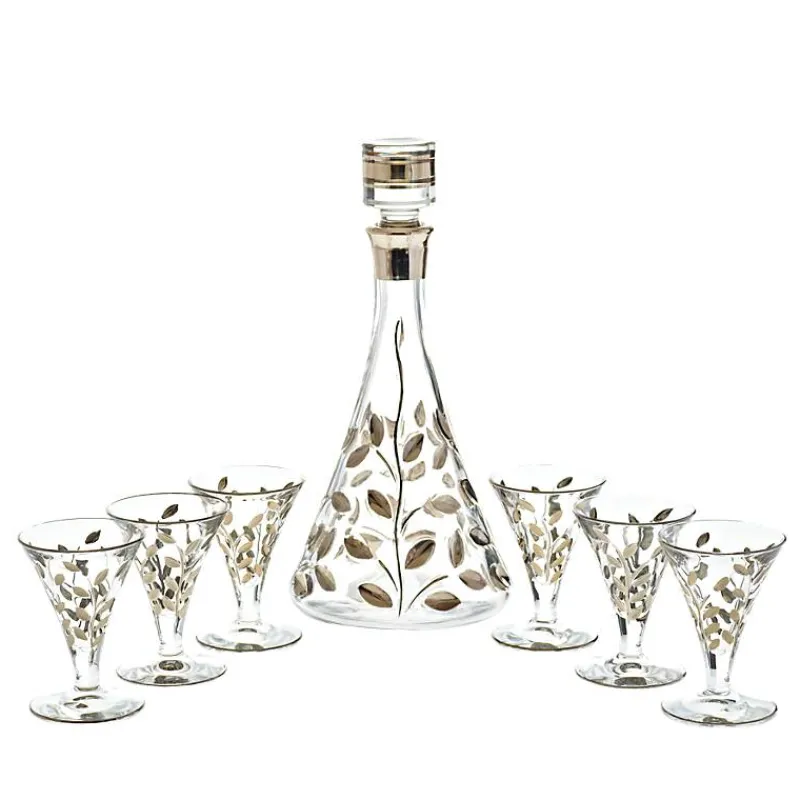 Gläser Mit Karaffe^Art Glass Likörset Lorbeer Edelrausch 7tlg.
