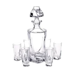 Gläser Mit Karaffe^Art Glass Likörset Quadro Laguna Spirits 7-tlg.