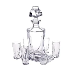 Gläser Mit Karaffe^Art Glass Likörset Quadro Laguna Spirits 7-tlg.