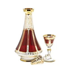 Gläser Mit Karaffe^Art Glass Likörset Red Queen 7-tlg