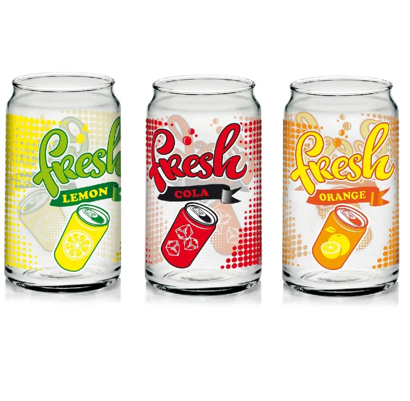 Frauen|Saft- & Wassergläser^Cristalica Limoglas Trinkbecher Lemon, Orange, Cola 450 ml