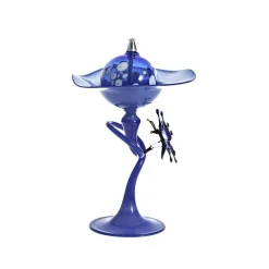 Kerzenhalter^Art Glass Öllampe mit Glasschmetterling