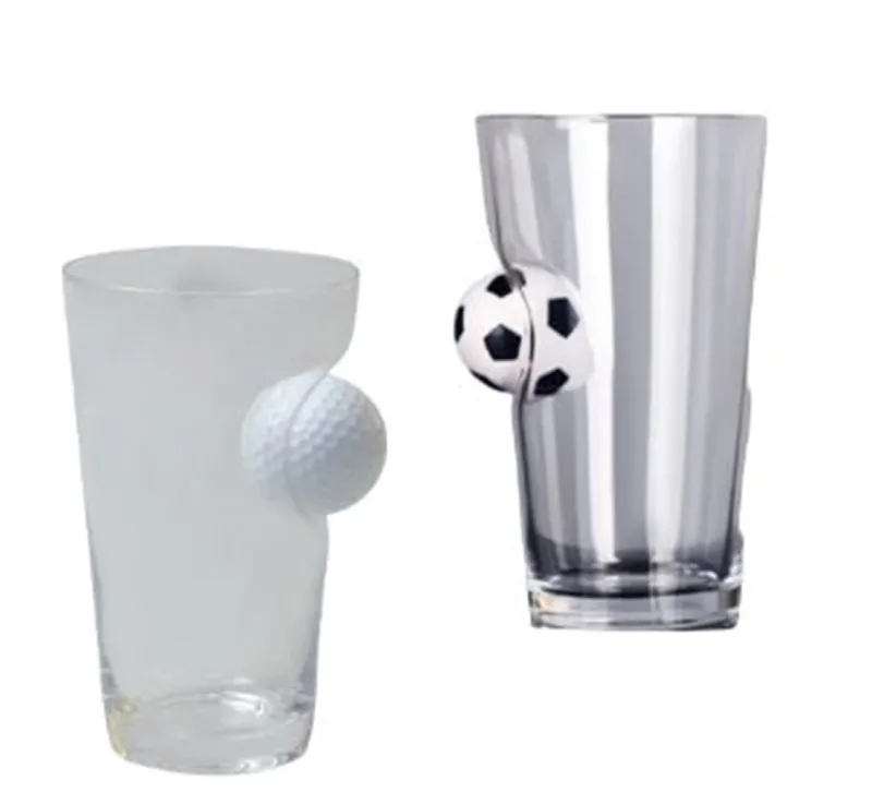 Sport & Hobby|Männer^Cristalica Longdrink Glas mit Golfball oder Fußball