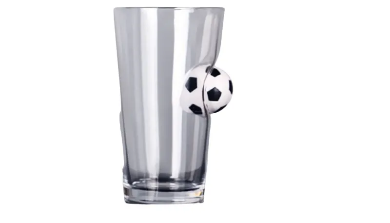 Sport & Hobby|Männer^Cristalica Longdrink Glas mit Golfball oder Fußball