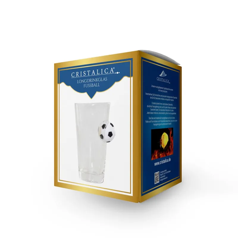 Sport & Hobby|Männer^Cristalica Longdrink Glas mit Golfball oder Fußball