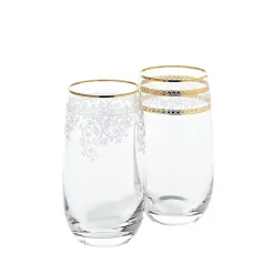 Longdrinkgläser^Cristalica Longdrinkglas Charisma Golden Flower 450ml