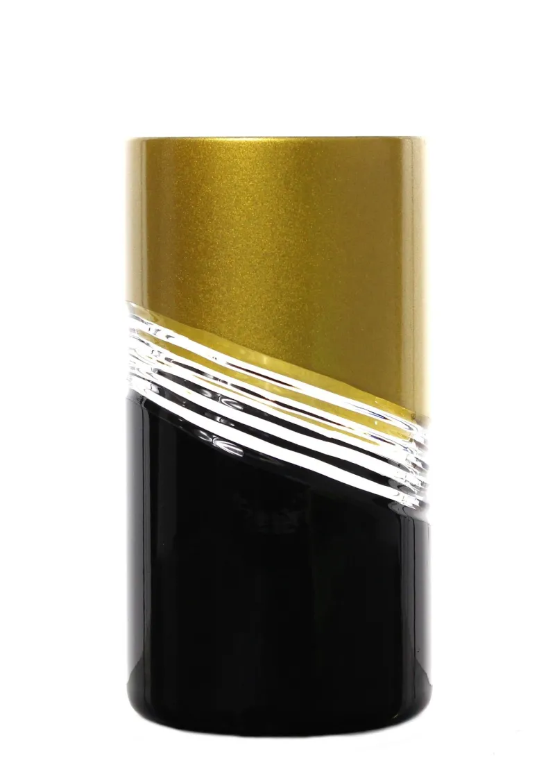 Longdrinkgläser|Farbige Gläser^Cristalica Kingdom Longdrinkglas Gold and Black 340 ml