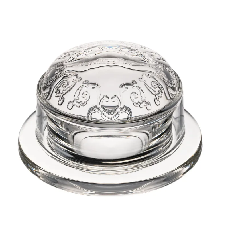 Butterdosen|Honig & Marmelade^Cristalica Marmeladendose Versailles 9,5cm Döschen für Butter Aufstrich transparent Vintage