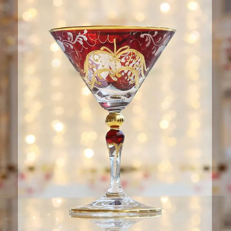 Farbige Gläser|Cocktailgläser^Cristalica Kingdom Martiniglas Golden Grape 130ml