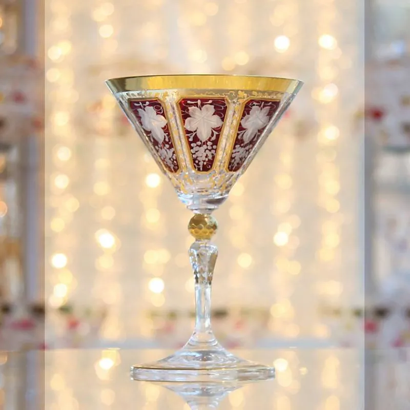 Farbige Gläser|Cocktailgläser^Cristalica Kingdom Martiniglas Ruby Grape 130ml