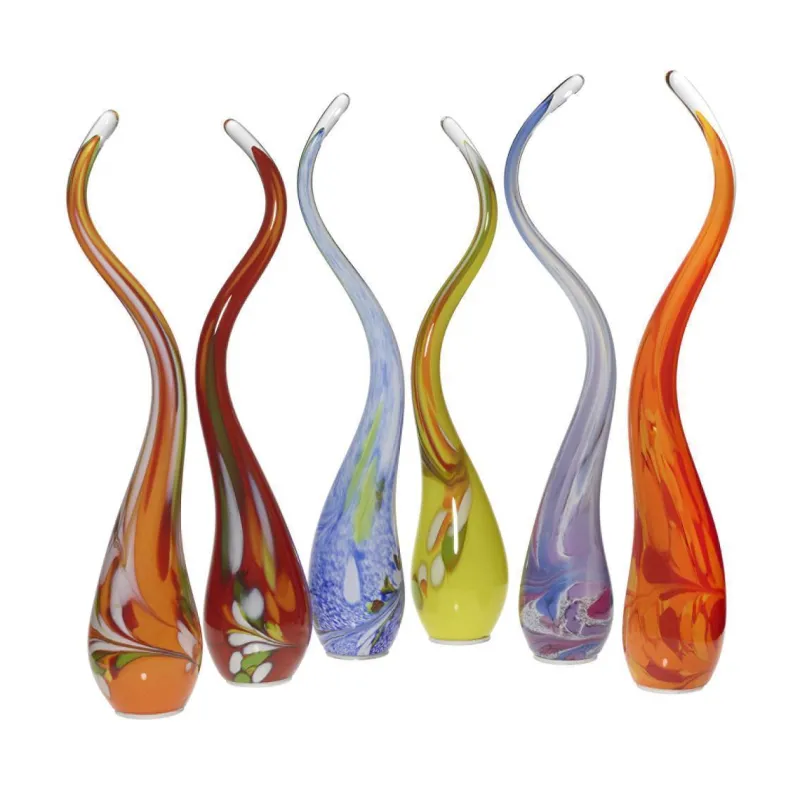 Kugeln & Zapfen^Art Glass Miniflamme Gartenflair inkl. Stab 45cm