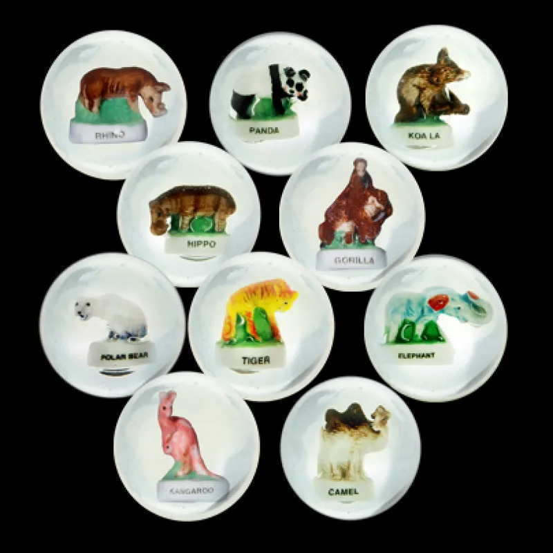 Nuggets & Murmeln^Cristalica Kingdom Murmeln mit Tierfiguren (30mm)