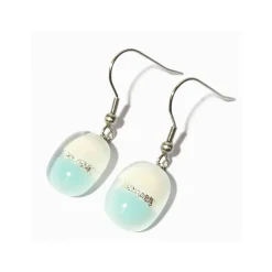 Ohrringe|Fusing Glasschmuck^Cristalica Kingdom Ohrringe mit Glasstein Fresh Opal