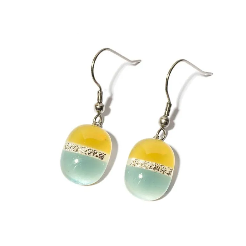 Ohrringe|Fusing Glasschmuck^Cristalica Kingdom Ohrringe mit Glasstein Fresh Opal