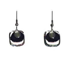 Ohrringe|Fusing Glasschmuck^Schmuck Ohrringe mit Glasstein Violett Fusing