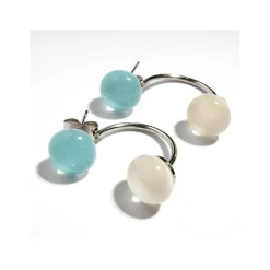 Ohrringe|Fusing Glasschmuck^Cristalica Kingdom Ohrstecker mit 2 Glassteinen Fresh Opal