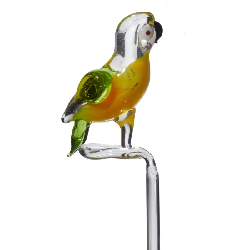 Valentienstag|Frauen^Art Glass Orchideenstab Papagei Blumen 45cm Glas Blumenstab Figur Zubehör Deko Geschenk