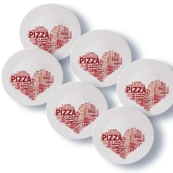 Teller & Platten^Glaswaren sonstige Pizzateller 33cm Rot 6er Set