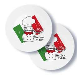 Teller & Platten^Glaswaren sonstige Pizzateller 33cm Rot/grün 2er Set