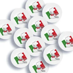 Teller & Platten^Glaswaren sonstige Pizzateller 33cm Rot/grün 12er Set