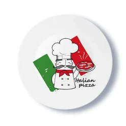 Teller & Platten^Glaswaren sonstige Pizzateller 33cm Rot/grün 6er Set