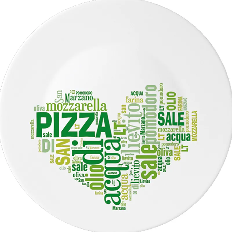 Valentienstag|Teller & Platten^Glaswaren sonstige Pizzateller I Love 33cm I Love Pizza Grün