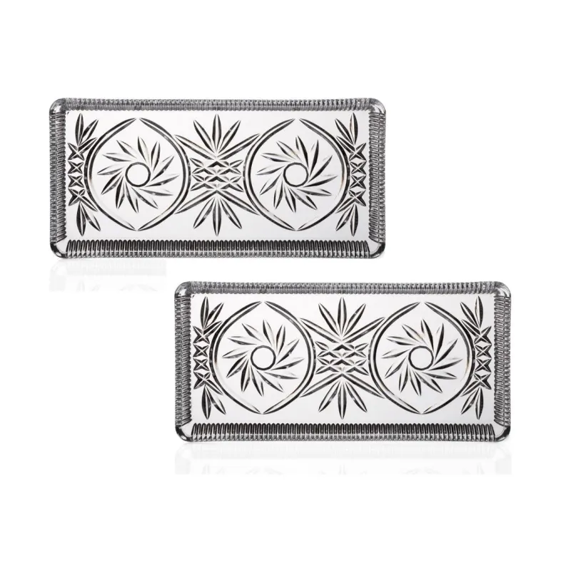 Kuchen & Torten^Cristalica Platte aus Bleikristall 2er Set 28cm