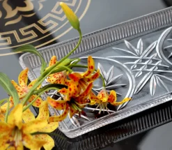 Kuchen & Torten^Cristalica Platte aus Bleikristall 2er Set 28cm