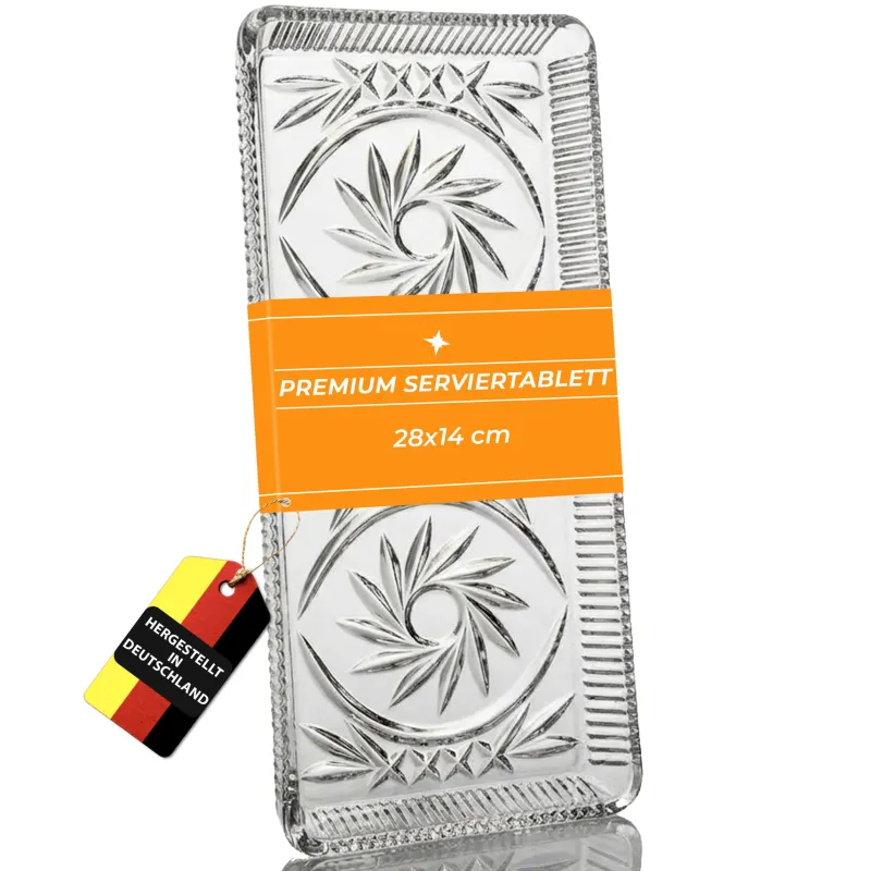 Kuchen & Torten^Cristalica Platte aus Bleikristall 2er Set 28cm