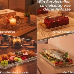 Kuchen & Torten^Cristalica Platte aus Bleikristall 2er Set 28cm