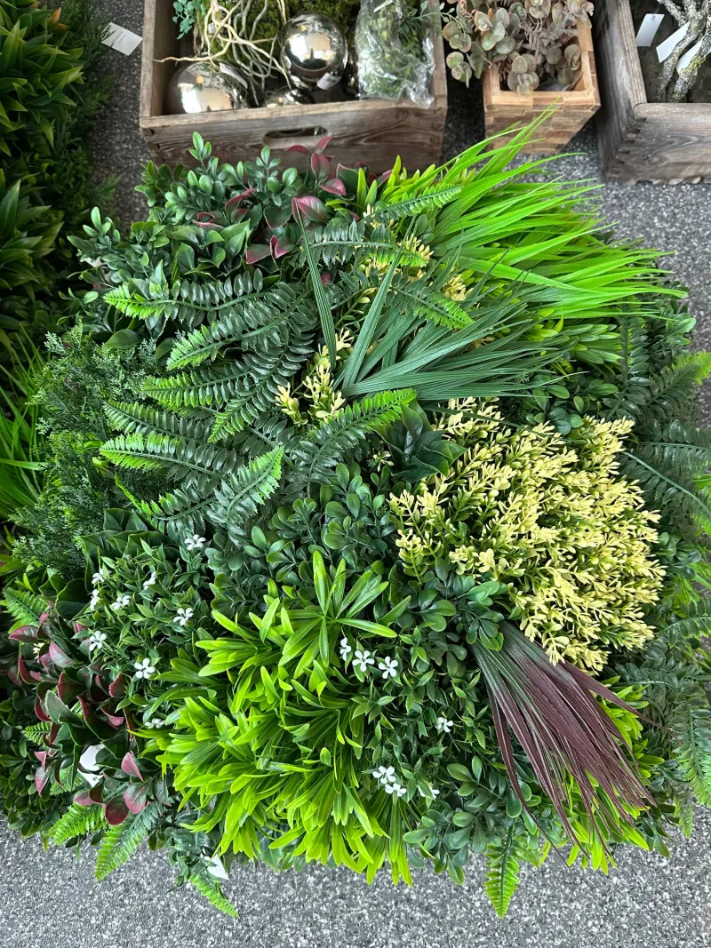 Kunstblumen^Cristalica Premium-Grüne Wand Kunstpflanzen, ca. 50x50cm