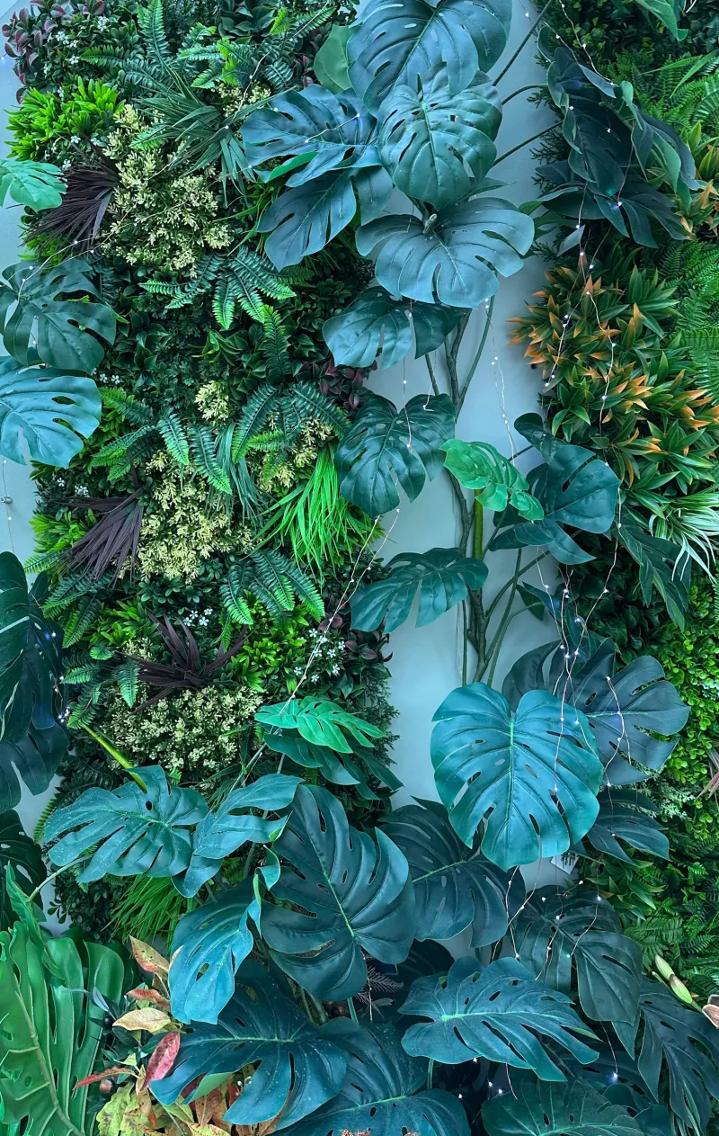 Kunstblumen^Cristalica Premium-Grüne Wand Kunstpflanzen, ca. 50x50cm