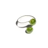 Ringe|Fusing Glasschmuck^Cristalica Ring mit Glasperle Twinny Green Stone Fusing
