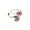 Ringe|Fusing Glasschmuck^Cristalica Ring mit Glasperle Twinny Rose Stone Fusing