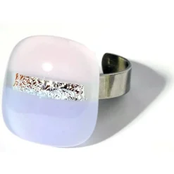 Ringe|Fusing Glasschmuck^Cristalica Kingdom Ring mit Glasstein Fresh Opal