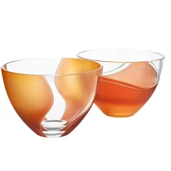 Halloween|Schalen^German Crystal Schale Elements Ø20cm, Orange/Rot, aus Bleikristall