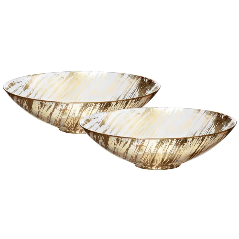 Schalen^Cristalica Schale "Golden Dust" 2er Set (27cm)