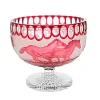 Schalen^Art Glass Schale mit Fuß handgeschliffen rot "King" (29cm)