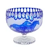 Schalen^Art Glass Schale mit Fuß handgeschliffen blau "King" (29 cm)