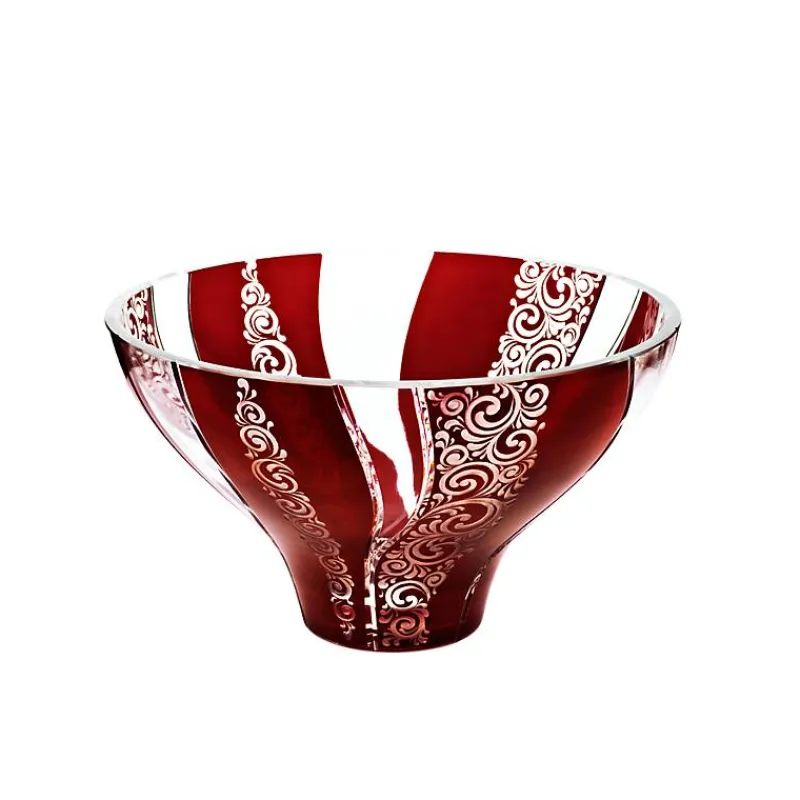 Schalen^Art Glass Schale Red Queen 25 cm, Rot/Weiß, aus Glas