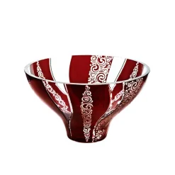 Schalen^Art Glass Schale Red Queen 25 cm, Rot/Weiß, aus Glas