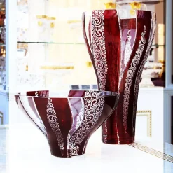 Schalen^Art Glass Schale Red Queen 25 cm, Rot/Weiß, aus Glas